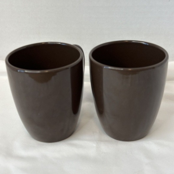 CORELLE Coordinate Stoneware Deep Brown coffee Mugs set of 2 CLEAN/VINTAGE - Picture 7 of 11